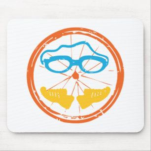 Triathlon fun design mouse pad