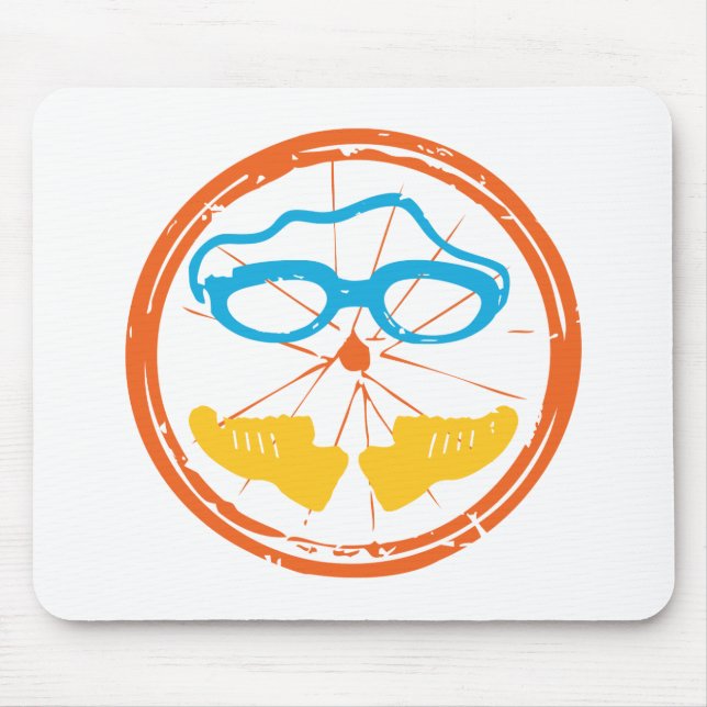 Triathlon fun design mouse pad (Front)