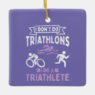 Triathlon Funny Ceramic Ornament