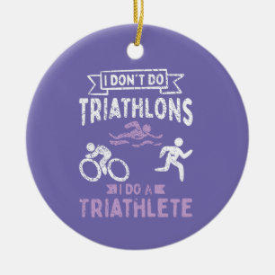 Triathlon Funny Ceramic Tree Decoration