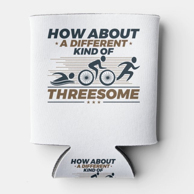 Triathlon Funny Different Kind of Threesome Can Cooler (Front)