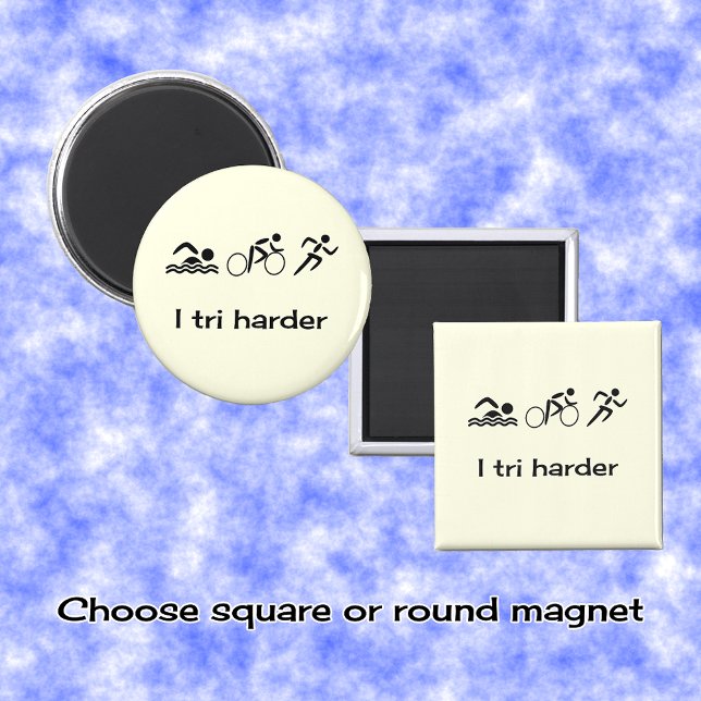 Triathlon funny pictogram caption magnet (Creator Uploaded)