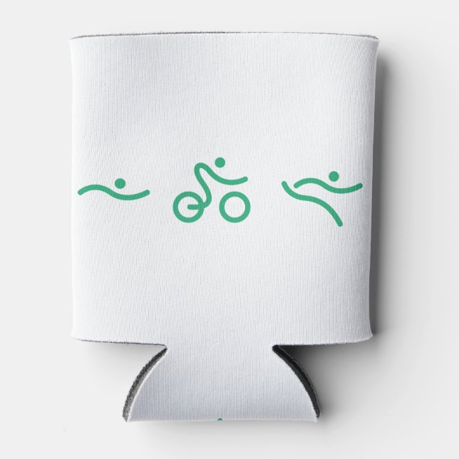 Triathlon Green logo Can Cooler (Front)