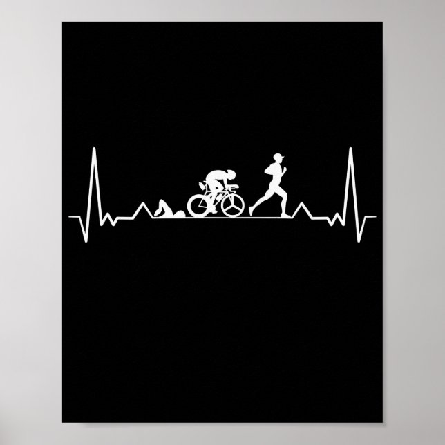 Triathlon Heartbeat Poster (Front)