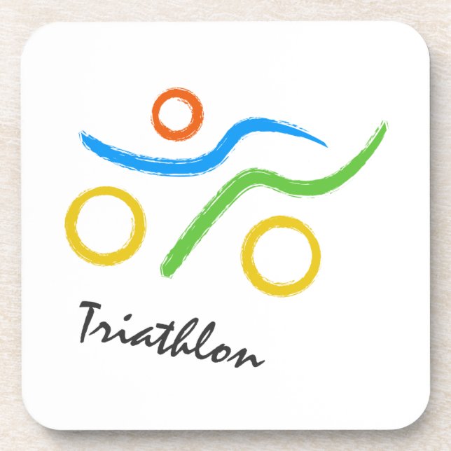 Triathlon logo coaster (Front)