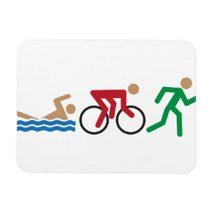 Triathlon logo icons in colour magnet
