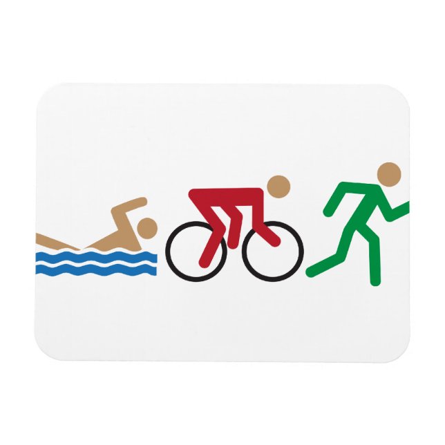 Triathlon logo icons in colour magnet (Horizontal)