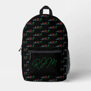 Triathlon Logo Icons in Colour with monogram Printed Backpack
