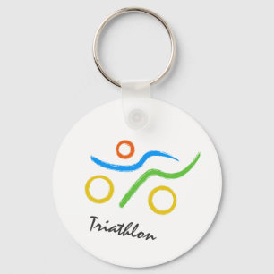 Triathlon logo key ring