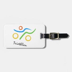 Triathlon logo luggage tag
