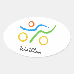 Triathlon logo oval sticker