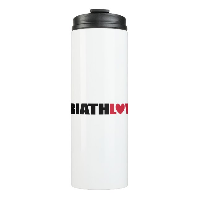 Triathlon Love for swimmers, Cyclers and Runners Thermal Tumbler (Front)