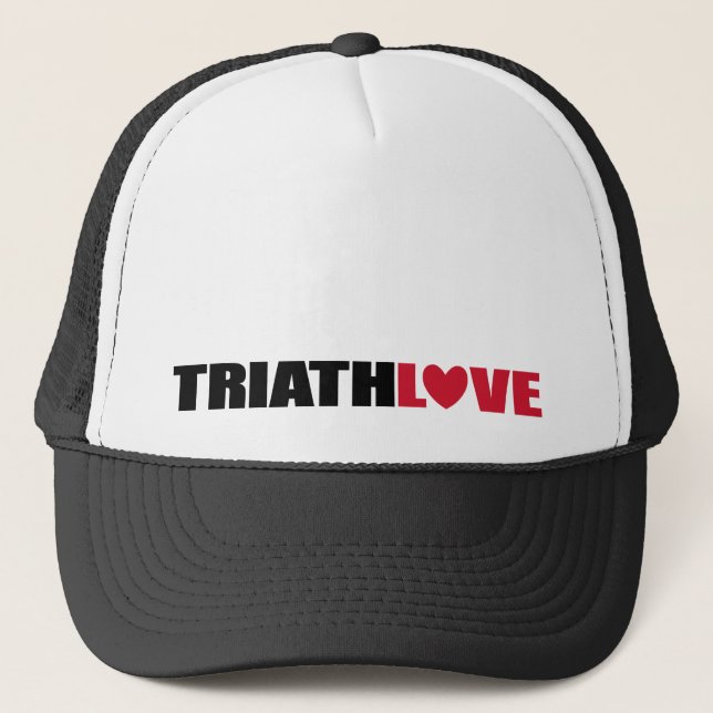 Triathlon Love for swimmers, Cyclers and Runners Trucker Hat (Front)