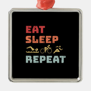 Triathlon Metal Tree Decoration