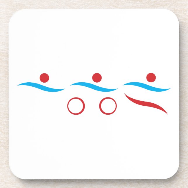 Triathlon modern cool logo beverage coaster (Front)