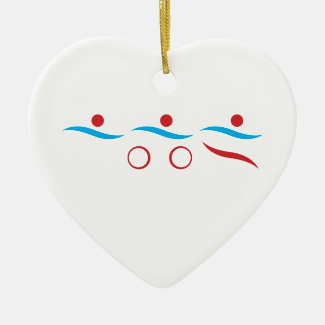 Triathlon modern cool logo ceramic ornament (Front)