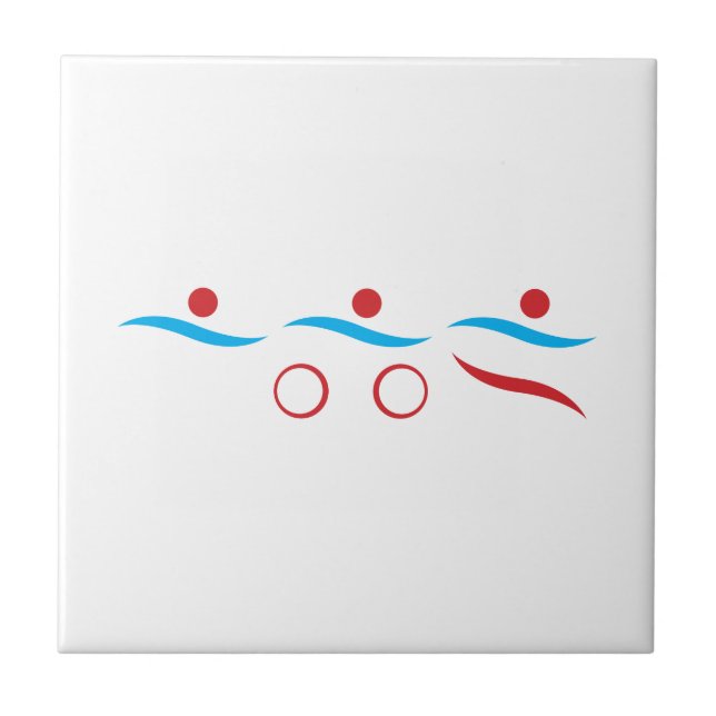 Triathlon modern cool logo ceramic tile (Front)