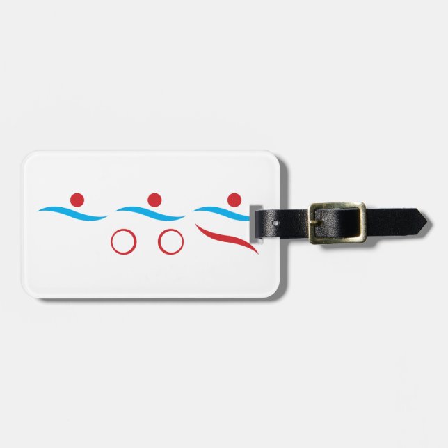 Triathlon modern cool logo luggage tag (Front Horizontal)