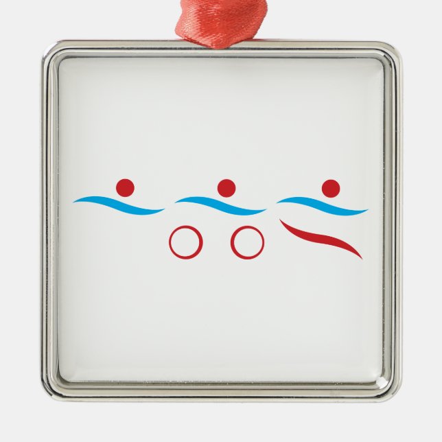 Triathlon modern cool logo metal ornament (Front)