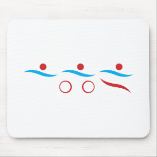 Triathlon modern cool logo mouse pad