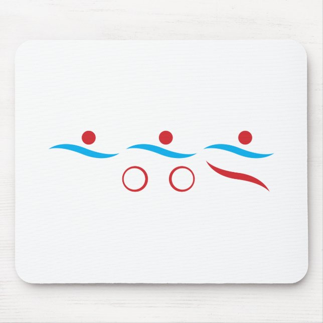 Triathlon modern cool logo mouse pad (Front)
