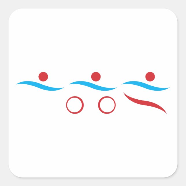 Triathlon modern cool logo square sticker (Front)