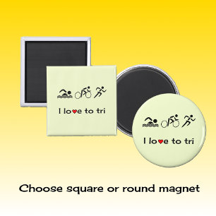 Triathlon motivating pictogram caption magnet