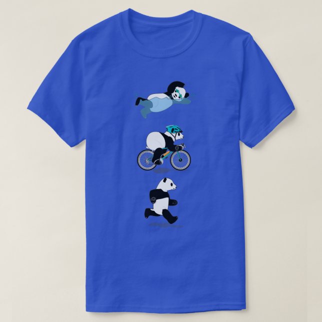 Triathlon Panda Pink T-Shirt (Design Front)