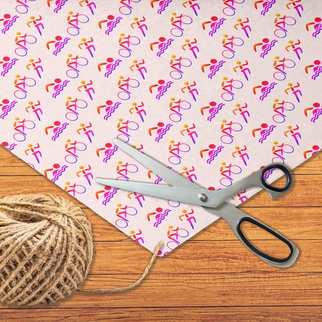 Triathlon pink pattern sports tissue paper (Creator Uploaded)