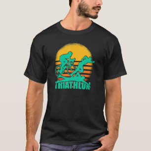 Triathlon Retro Bicycle Sunset Triathlon Bike T-Shirt