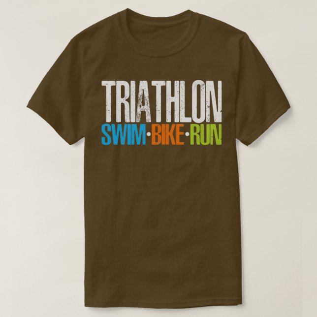 Triathlon Swim Bike Run 21 T-Shirt (Design Front)