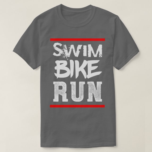 Triathlon Swim Bike Run 5 T-Shirt (Design Front)
