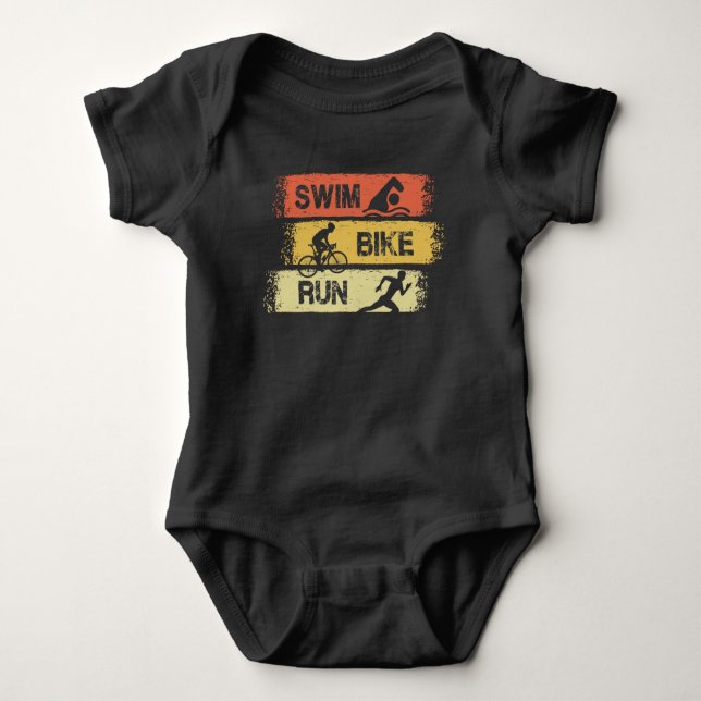 Triathlon - Swim Bike Run Baby Bodysuit (Front)