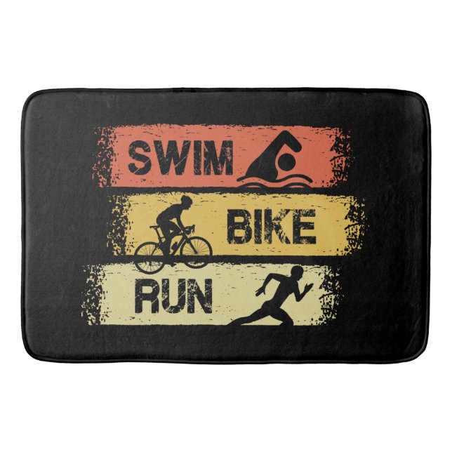 Triathlon - Swim Bike Run Bath Mat (Front)