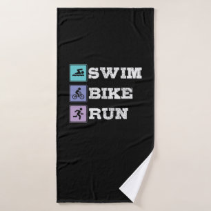 Triathlon Swim Bike Run Bath Towel