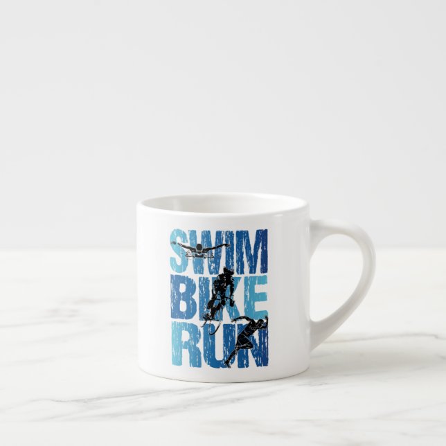 Triathlon - Swim Bike Run Espresso Cup (Right)