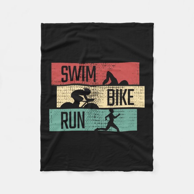 Triathlon - Swim Bike Run Fleece Blanket (Front)