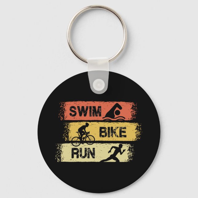 Triathlon - Swim Bike Run Key Ring (Front)