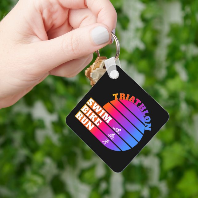 Triathlon Swim,bike ,run Key Ring (Hand)