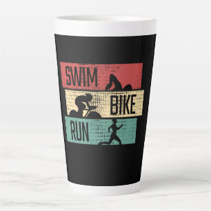 Triathlon - Swim Bike Run Latte Mug