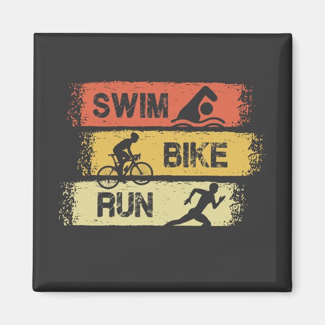 Triathlon - Swim Bike Run Magnet (Front)