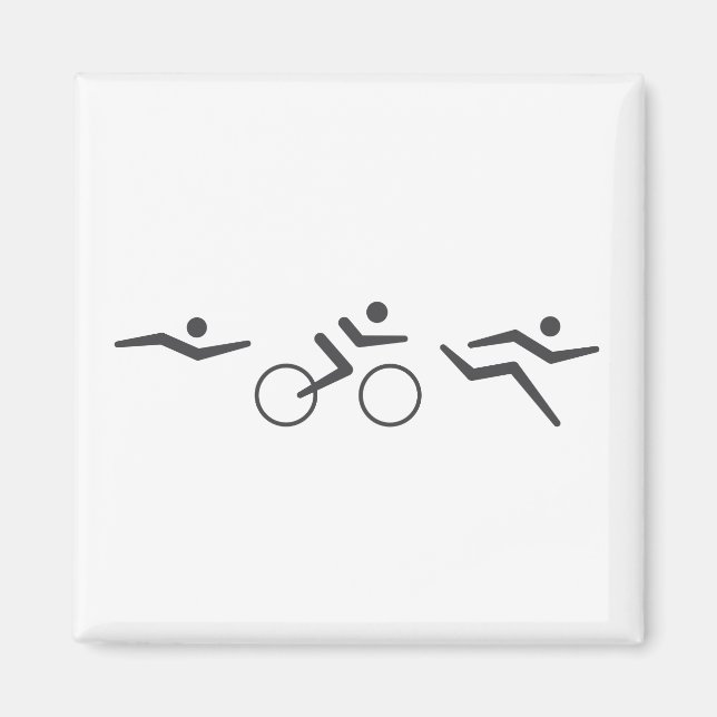 Triathlon swim bike run magnet (Front)