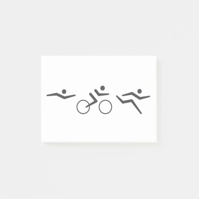Triathlon swim bike run post-it notes (Front)