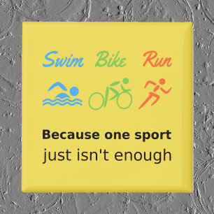 Triathlon swim bike run quote sports magnet