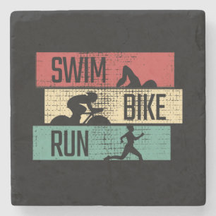 Triathlon - Swim Bike Run Stone Coaster