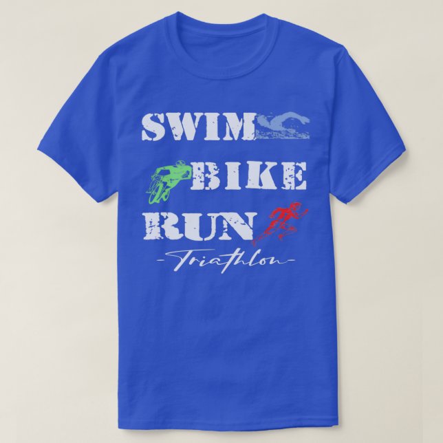 Triathlon Swim Bike Run Triathlete 71 T-Shirt (Design Front)
