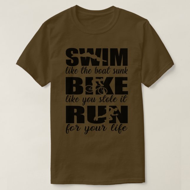Triathlon Swim Bike Run Triathlete 87 T-Shirt (Design Front)