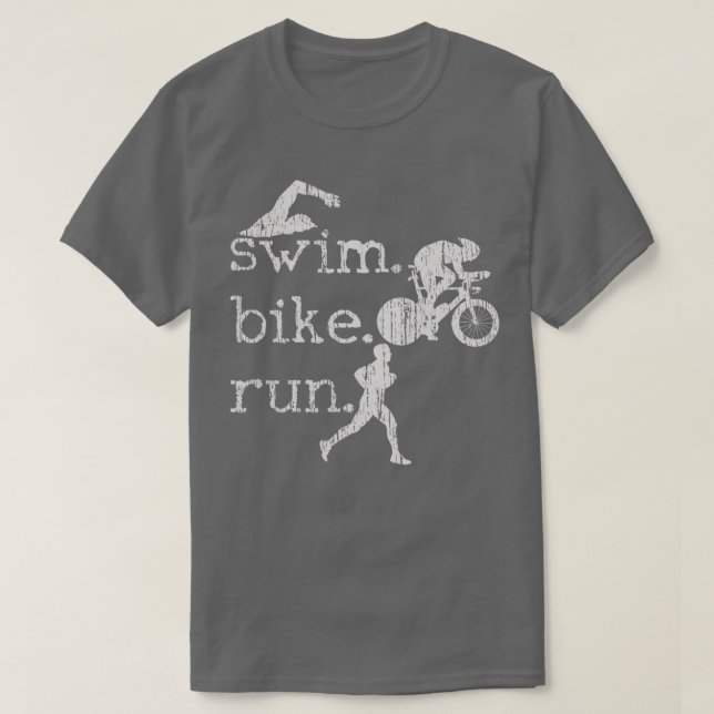 Triathlon Swim Bike Run Triathlete 95 T-Shirt (Design Front)