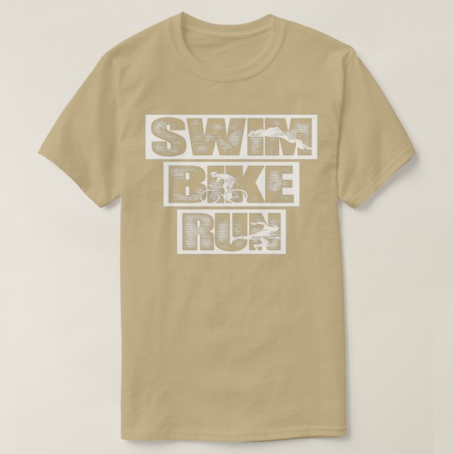 Triathlon Swim Bike Run Trithlete T-Shirt (Design Front)