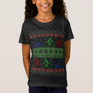 Triathlon Swim Bike Run Ugly Christmas Sweater